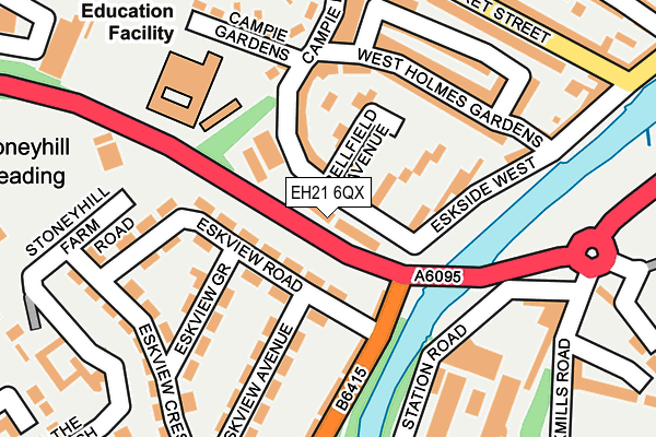 EH21 6QX map - OS OpenMap – Local (Ordnance Survey)