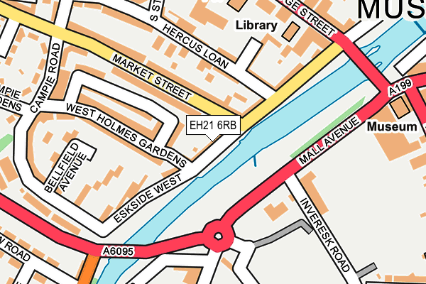 EH21 6RB map - OS OpenMap – Local (Ordnance Survey)