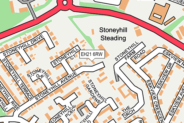 EH21 6RW map - OS OpenMap – Local (Ordnance Survey)