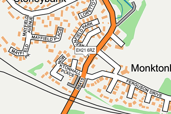 EH21 6RZ map - OS OpenMap – Local (Ordnance Survey)