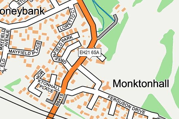 EH21 6SA map - OS OpenMap – Local (Ordnance Survey)