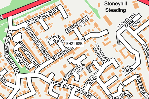 EH21 6SB map - OS OpenMap – Local (Ordnance Survey)