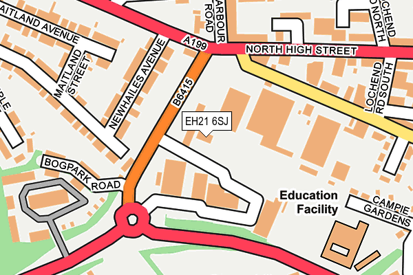 EH21 6SJ map - OS OpenMap – Local (Ordnance Survey)