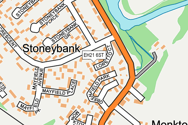 EH21 6ST map - OS OpenMap – Local (Ordnance Survey)