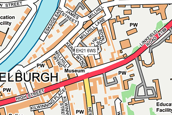 EH21 6WS map - OS OpenMap – Local (Ordnance Survey)