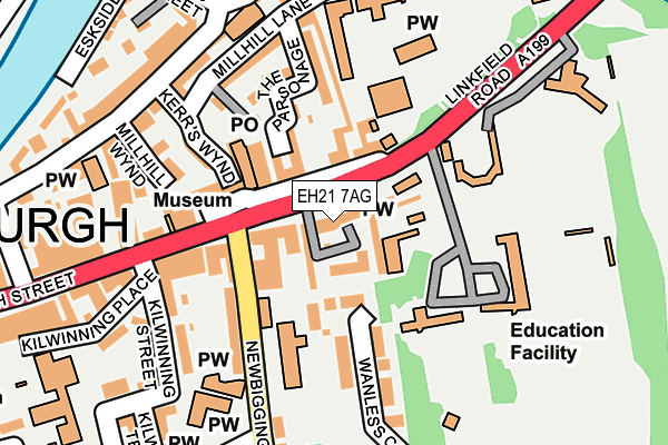 EH21 7AG map - OS OpenMap – Local (Ordnance Survey)