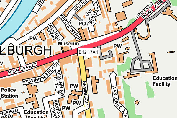 EH21 7AH map - OS OpenMap – Local (Ordnance Survey)