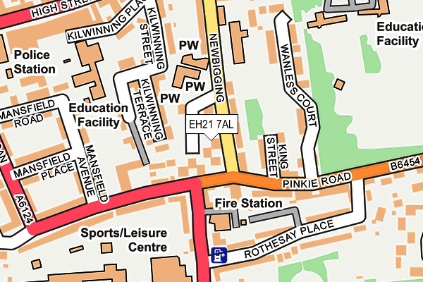 EH21 7AL map - OS OpenMap – Local (Ordnance Survey)