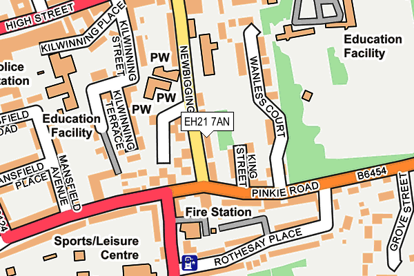 EH21 7AN map - OS OpenMap – Local (Ordnance Survey)
