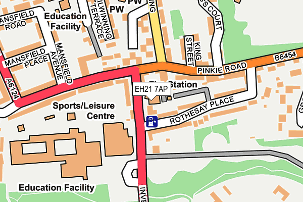 EH21 7AP map - OS OpenMap – Local (Ordnance Survey)
