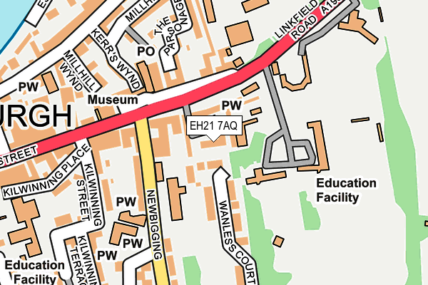 EH21 7AQ map - OS OpenMap – Local (Ordnance Survey)