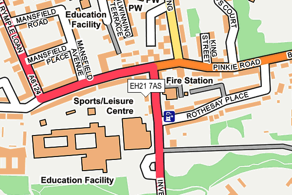 EH21 7AS map - OS OpenMap – Local (Ordnance Survey)