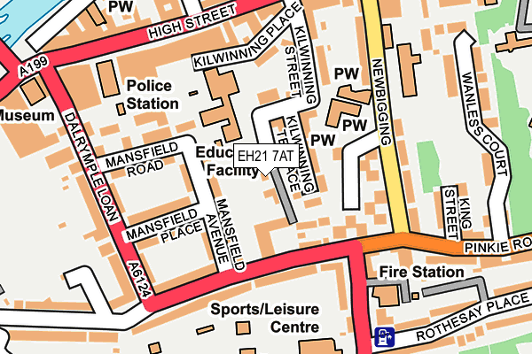 EH21 7AT map - OS OpenMap – Local (Ordnance Survey)