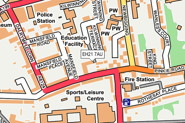 EH21 7AU map - OS OpenMap – Local (Ordnance Survey)