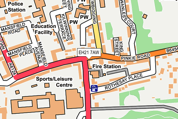 EH21 7AW map - OS OpenMap – Local (Ordnance Survey)