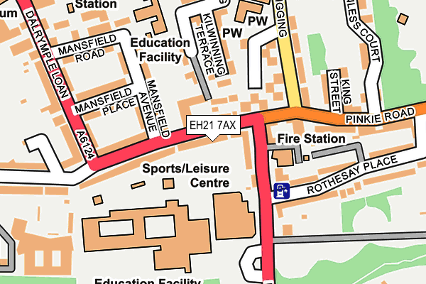 EH21 7AX map - OS OpenMap – Local (Ordnance Survey)