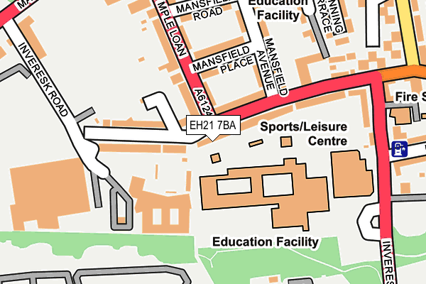 EH21 7BA map - OS OpenMap – Local (Ordnance Survey)