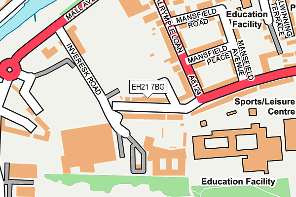 EH21 7BG map - OS OpenMap – Local (Ordnance Survey)