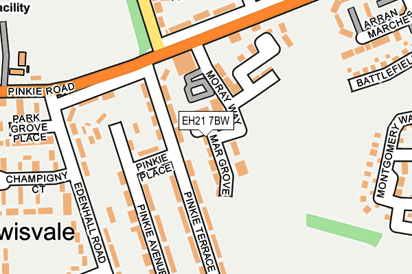 EH21 7BW map - OS OpenMap – Local (Ordnance Survey)