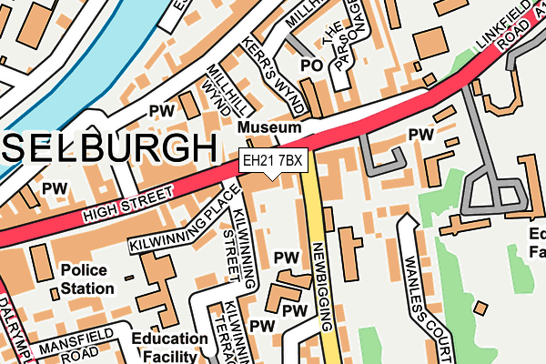 EH21 7BX map - OS OpenMap – Local (Ordnance Survey)