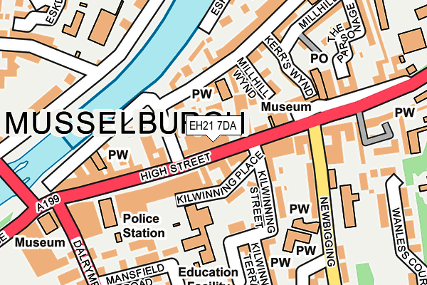 Map of MUSSELBURGH BAR & KITCHEN LTD at local scale