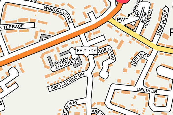 EH21 7DF map - OS OpenMap – Local (Ordnance Survey)