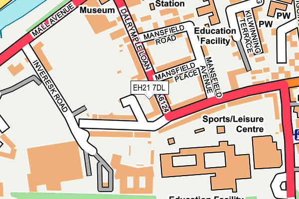EH21 7DL map - OS OpenMap – Local (Ordnance Survey)