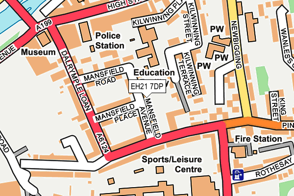 EH21 7DP map - OS OpenMap – Local (Ordnance Survey)