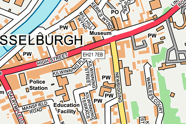 EH21 7EB map - OS OpenMap – Local (Ordnance Survey)