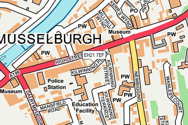 EH21 7EF map - OS OpenMap – Local (Ordnance Survey)