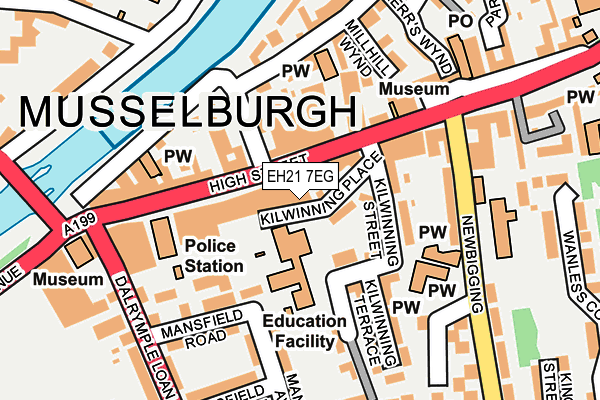 EH21 7EG map - OS OpenMap – Local (Ordnance Survey)