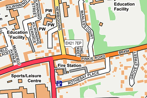 EH21 7EP map - OS OpenMap – Local (Ordnance Survey)