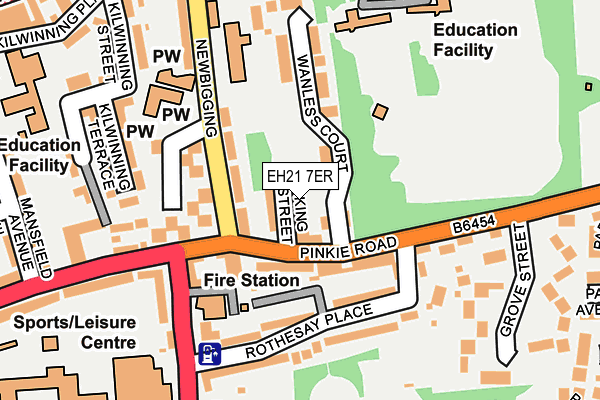 EH21 7ER map - OS OpenMap – Local (Ordnance Survey)