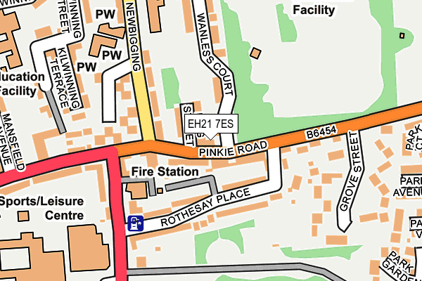 EH21 7ES map - OS OpenMap – Local (Ordnance Survey)
