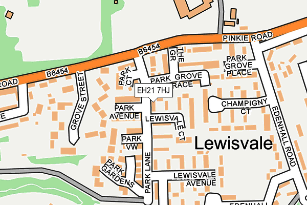 EH21 7HJ map - OS OpenMap – Local (Ordnance Survey)