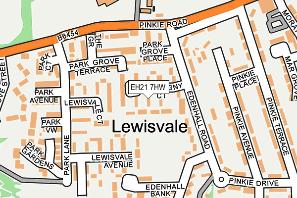EH21 7HW map - OS OpenMap – Local (Ordnance Survey)
