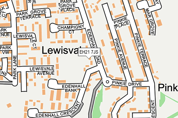 EH21 7JS map - OS OpenMap – Local (Ordnance Survey)