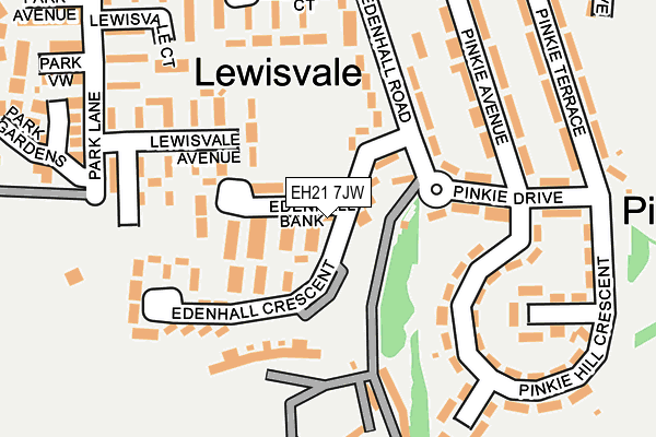 EH21 7JW map - OS OpenMap – Local (Ordnance Survey)