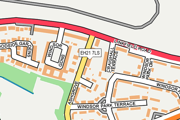 EH21 7LS map - OS OpenMap – Local (Ordnance Survey)