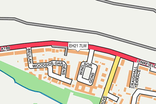 EH21 7LW map - OS OpenMap – Local (Ordnance Survey)