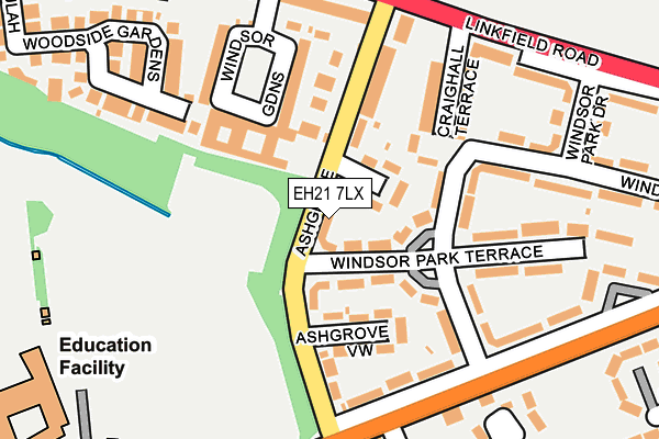 EH21 7LX map - OS OpenMap – Local (Ordnance Survey)
