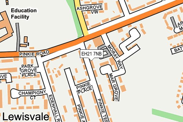 EH21 7NB map - OS OpenMap – Local (Ordnance Survey)
