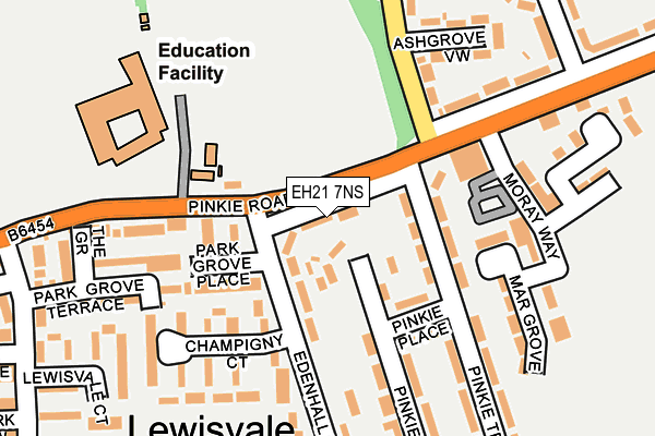 EH21 7NS map - OS OpenMap – Local (Ordnance Survey)