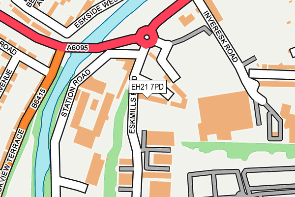 EH21 7PD map - OS OpenMap – Local (Ordnance Survey)