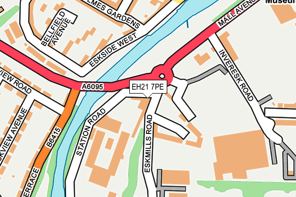 EH21 7PE map - OS OpenMap – Local (Ordnance Survey)