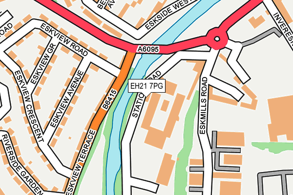 EH21 7PG map - OS OpenMap – Local (Ordnance Survey)