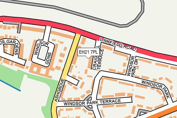 EH21 7PL map - OS OpenMap – Local (Ordnance Survey)