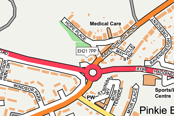 EH21 7PP map - OS OpenMap – Local (Ordnance Survey)