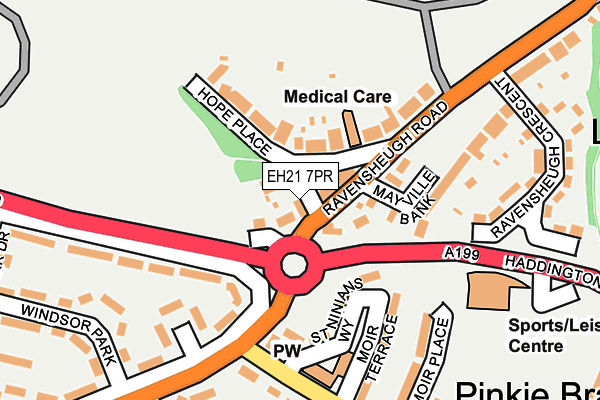 EH21 7PR map - OS OpenMap – Local (Ordnance Survey)
