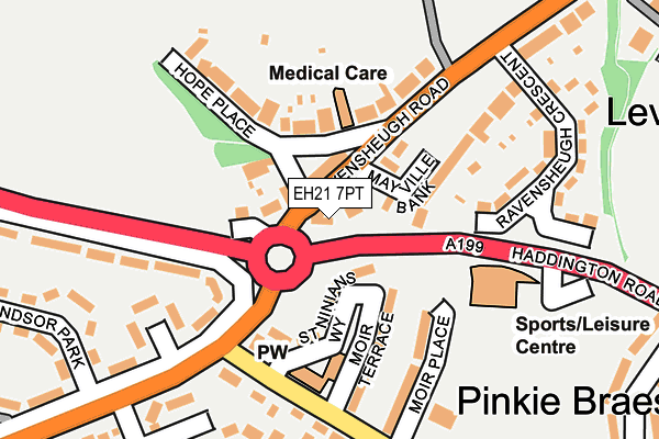 EH21 7PT map - OS OpenMap – Local (Ordnance Survey)